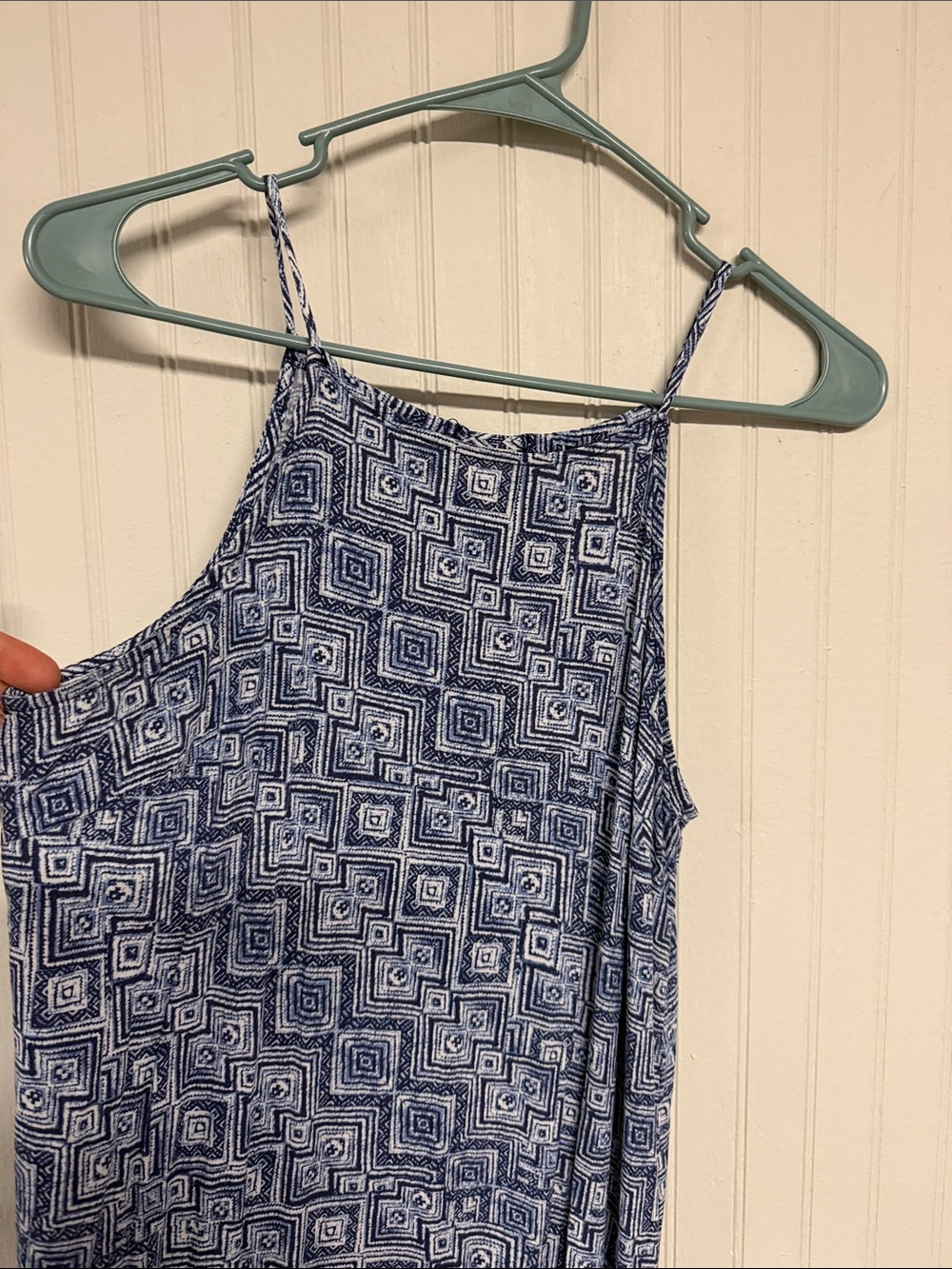 Faded Glory Blue Geometric Print Spaghetti-Strap Maxi Dress - Picture 2 of 7